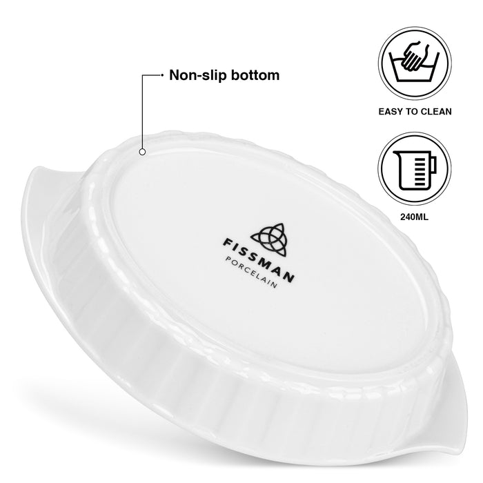 3-Piece Mini Oval Baking Dish 15x12х4cm/240ml Porcelain