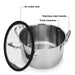 Stockpot 24cm/5.8 LTR FABIA with Glass Lid  (Stainless Steel)