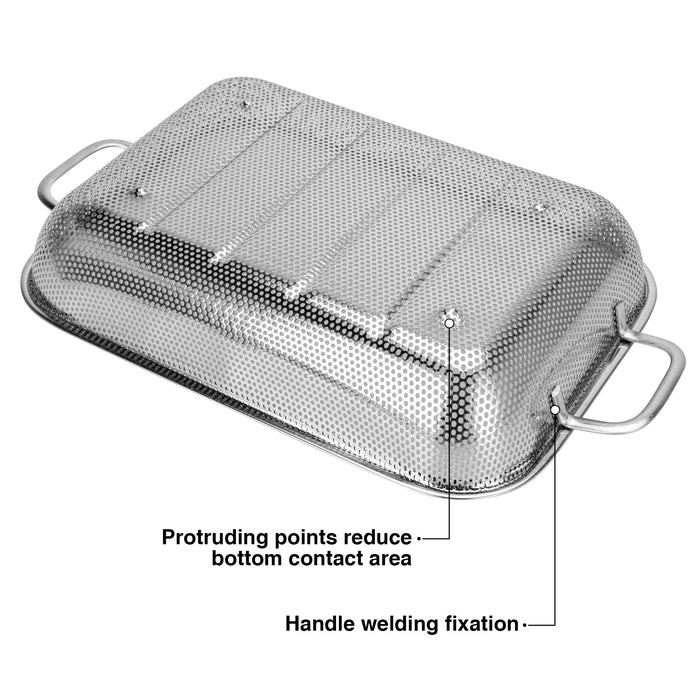 Rectangle Colander 36x21.5cm, Stainless Steel Mesh