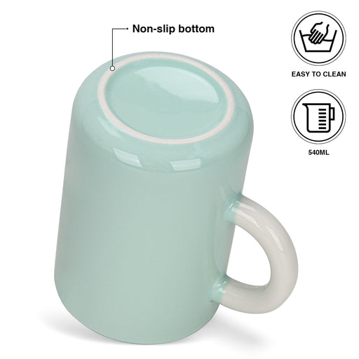 2-Piece Mugs 540ml  Green New Bone China