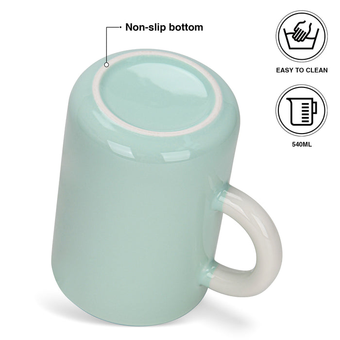 2-Piece Mugs 540ml  Green New Bone China