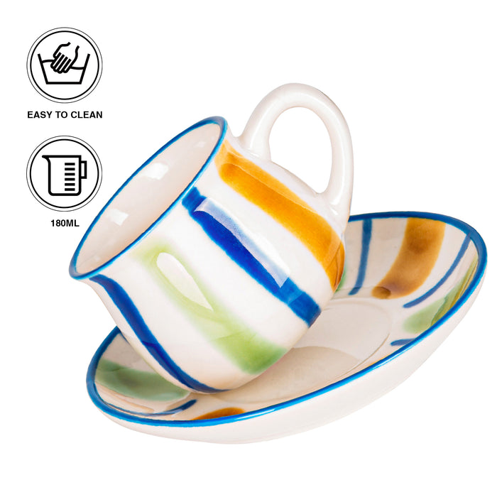 180ml Mug and Saucer Porcelain with Elegant And Minimalist Design