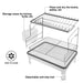 2-Tier Dish Drying Rack 48x32x38cm Stainless Steel, Plastic