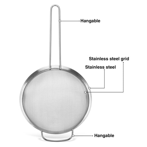 Strainer 20cm With Handle (Steel)