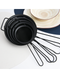 5-Piece Fine Mesh Black Strainer with Hanging Loop Set, 10cm, 12cm, 14cm, 16cm, and 18m