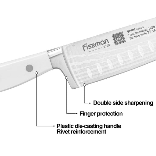7'' Santoku Knife Bonn (X50CrMoV15 Steel)