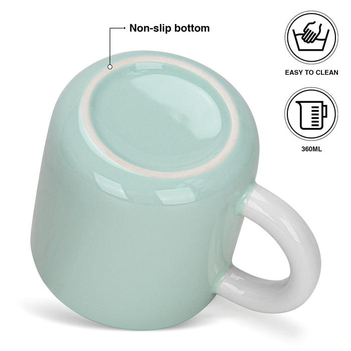2-Piece Mugs 360ml  Green New Bone China