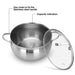 Stockpot with Glass Lid Martinez Series Satinless Steel Silver 24x13cm/5.9LTR