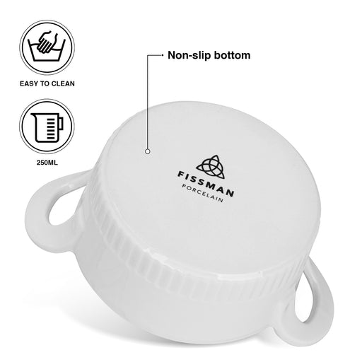 2-Piece Mini Round Baking Dish 10.5x6cm/250ml Porcelain