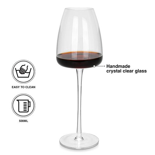 Set of 2 Red Wine Glasses 500 ml (Glass)
