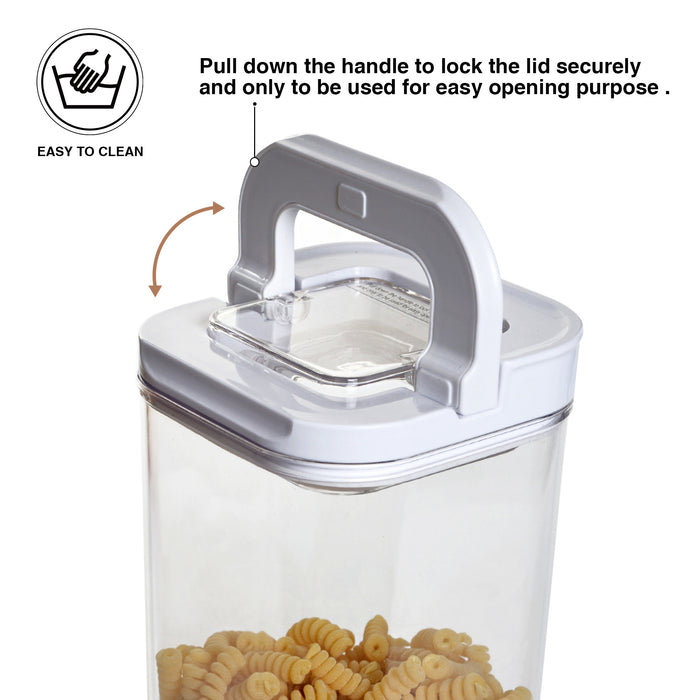 Square Flip-Lock Food Storage Container – 1.7LTR/21cm (Durable Plastic, Airtight)
