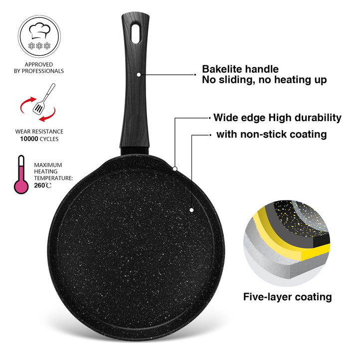 Crepe Pan Angela 24cm with Aluminum and Non- Stick Coating