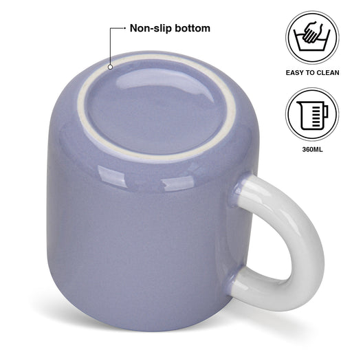 2-Piece Mugs 360ml Lilac New Bone China