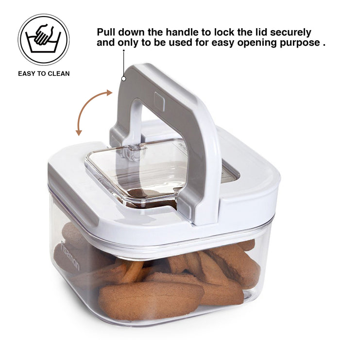 Square Flip-Lock Food Storage Container – 450ml, 11cm (Airtight Plastic, Durable)