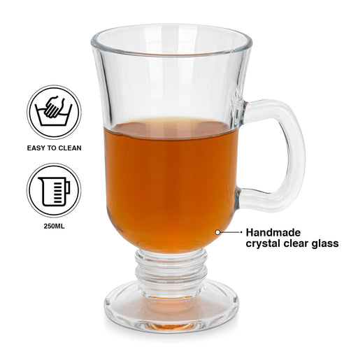 2-Piece Irish Coffee Glass Mugs 250ml