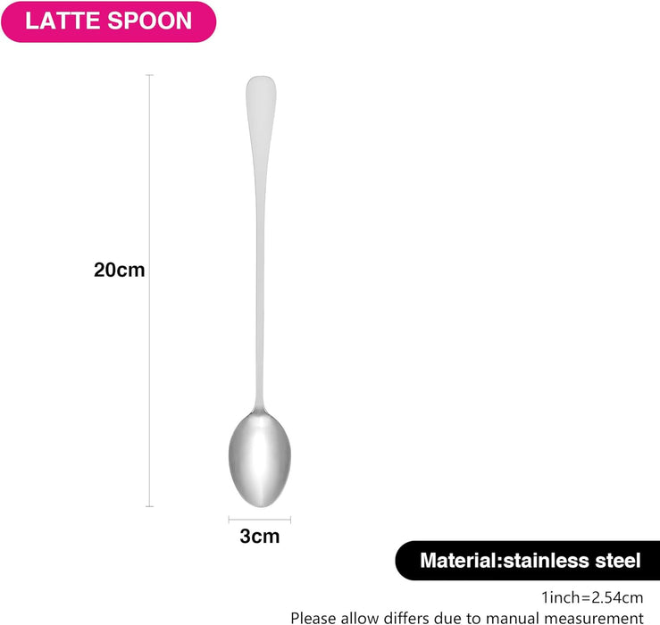 2-Piece Latte Spoon 20cm, Long Handle Coffee Spoon, Cutlery Set Stainless Steel, Flavia Series