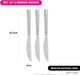 3-Piece Dinner Knife 22.5cm, Stainless Steel Cutlery Set Flor Series