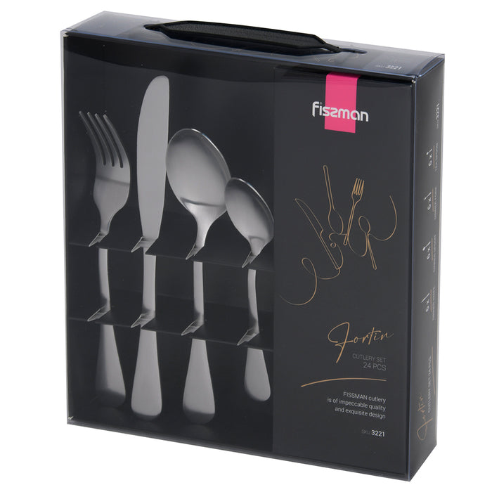 24-Piece Cutlery Set, Stainless Steel Cutlery Set Fortin Series