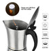 Stovetop Espresso maker for 6 cups / 360 ml (stainless steel) (Silver)