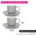 2-Piece Cups Firmina Gray 180ml with Saucers New Bone China