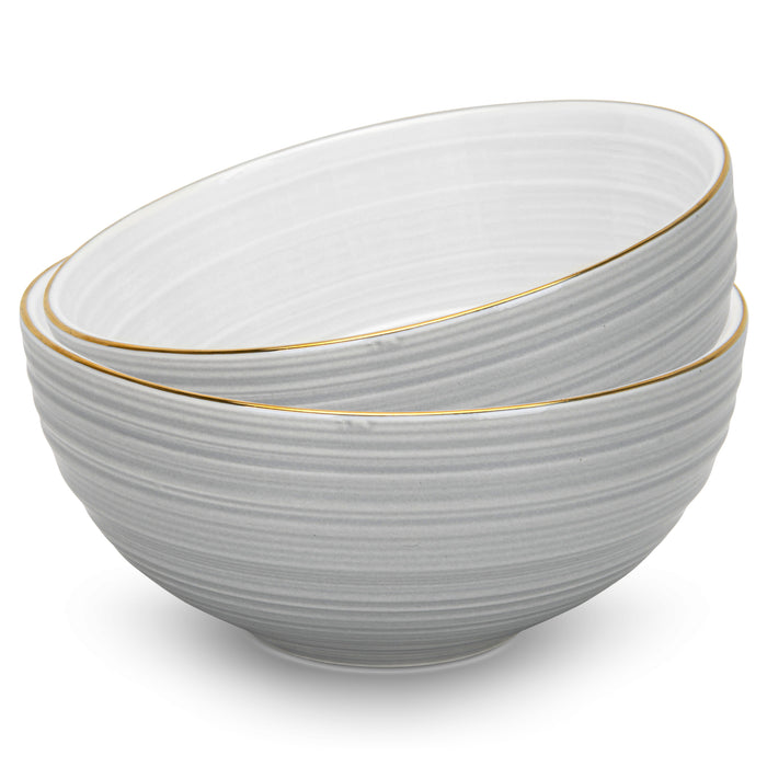 2-Piece Bowls Firmina Gray 14.5/620ml New Bone China