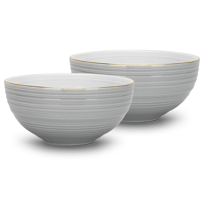 2-Piece Bowls Firmina Gray 14.5/620ml New Bone China