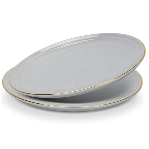 2-Piece Plates Firmina Gray 21cm New Bone China