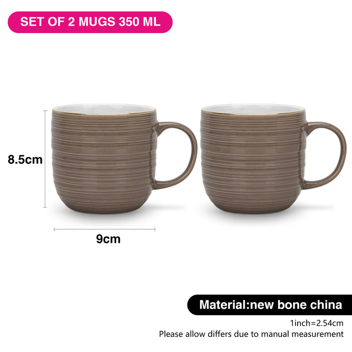 2-Piece Mugs Firmina Brown 350ml New Bone China