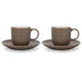 2-Piece Cups Firmina Brown 180ml with Saucers New Bone China