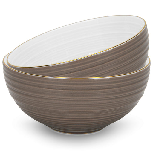 2-Piece Bowls Firmina Brown 14.5cm/620ml New Bone China