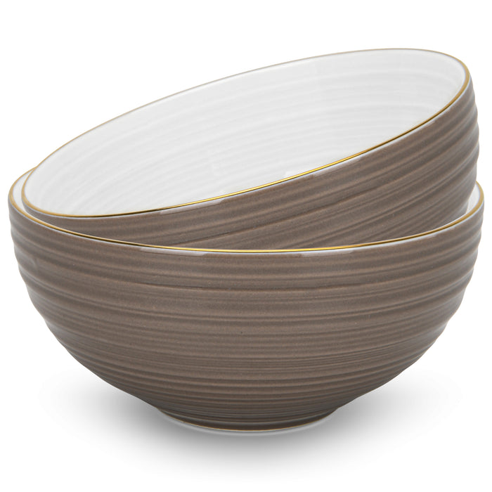 2-Piece Bowls Firmina Brown 14.5cm/620ml New Bone China