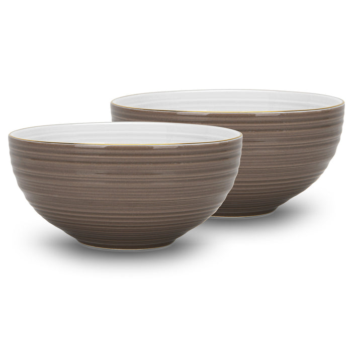 2-Piece Bowls Firmina Brown 14.5cm/620ml New Bone China