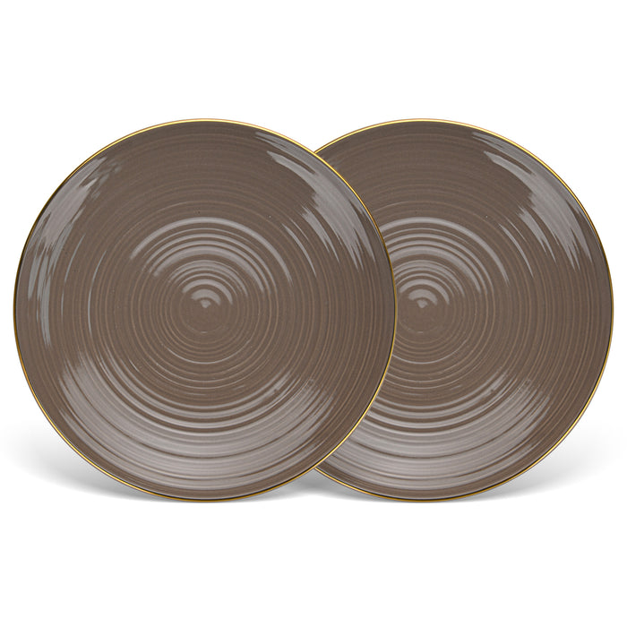 2-Piece Plates Firmina Brown 21cm New Bone China