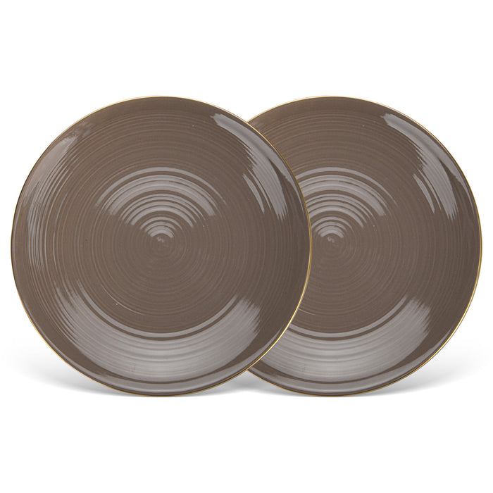 2-Piece Plates Firmina Brown 26cm New Bone China