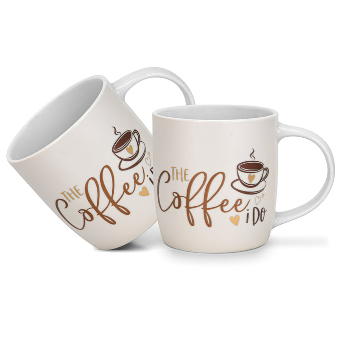 2-Piece Mugs 310ml The Coffee I Do New Bone China