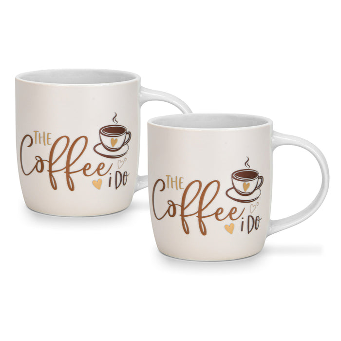 2-Piece Mugs 310ml The Coffee I Do New Bone China