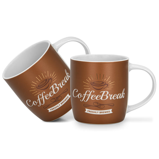 2-Piece Mugs 310ml Coffee Break New Bone China