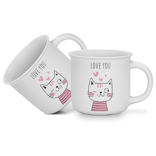 2-Piece Mugs 380ml Love You New Bone China