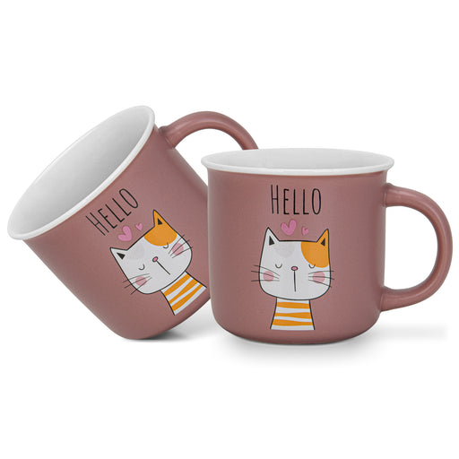 2-Piece Mugs 380ml Hello New Bone China