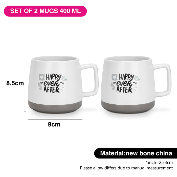 2-Piece Mugs 400ml Happy Ever After New Bone China