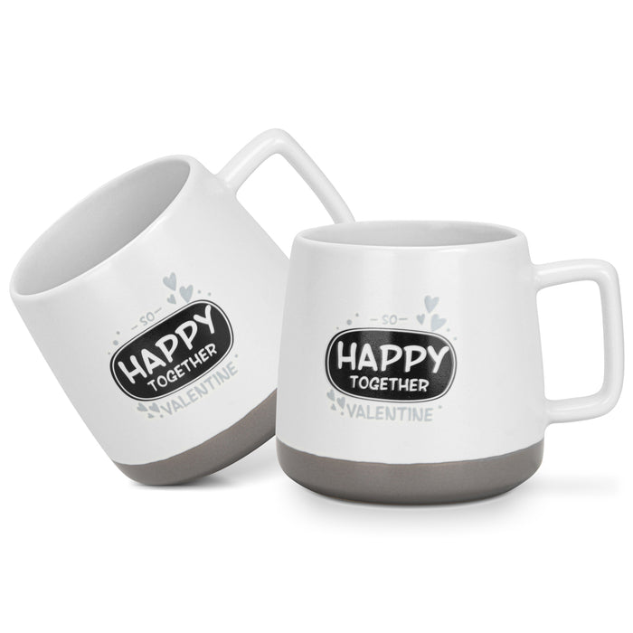 2-Piece Mugs 400ml Happy Together New Bone China