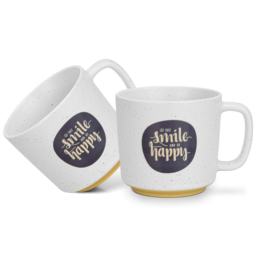 2-Piece Mugs 490ml Smile Happy New Bone China