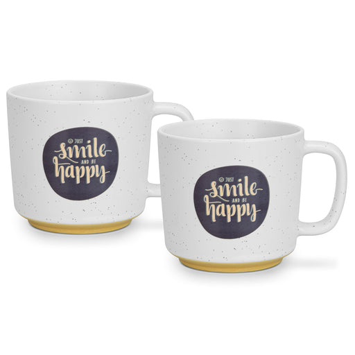 2-Piece Mugs 490ml Smile Happy New Bone China