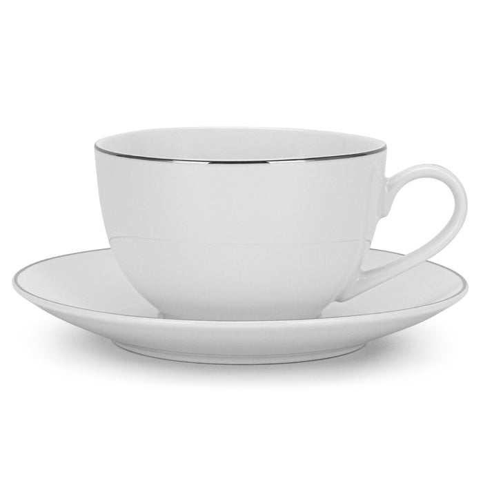 Cup And Saucer Set 250ml Milky White Porcelain Aleksa Series