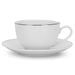 Cup And Saucer Set 250ml Milky White Porcelain Aleksa Series