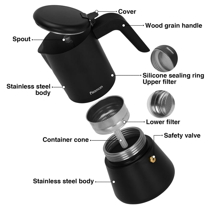 Stovetop Espresso Coffee Maker, 300ml