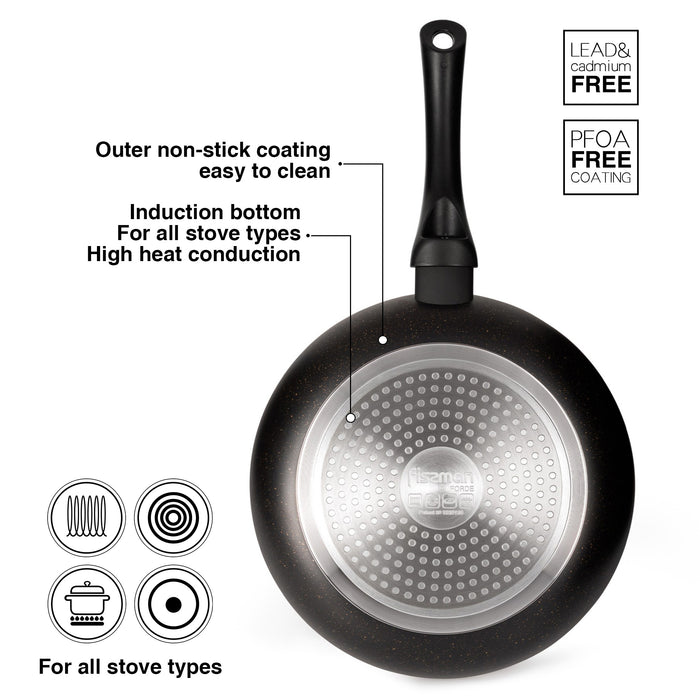 Fry Pan 20cm, Aluminum Touch Stone Non-Stick Coating Frying Pan Forde Series, Induction Bottom