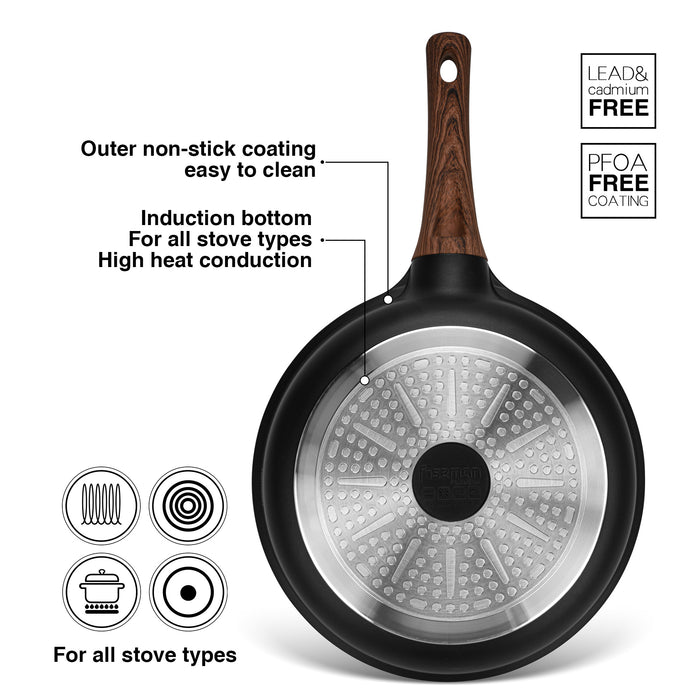 Frying Pan Filomena Series 28cm with Cast Aluminum and Non-stick Coating