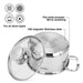 Cooking Pot 1.9L with Glass Lid, Stainless Steel Stockpot 14x12.5cm Mini Cook Series