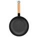 Frying Pan 24cm SEAGREEN with Wooden Handle Enameled Lightweight Cast Iron